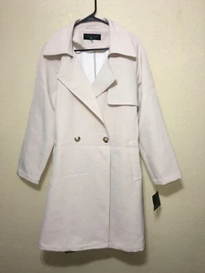 Marc New York Women Trench Coat Light Latte SOFT AND SLICK SZ L NEW - Picture 1 of 5