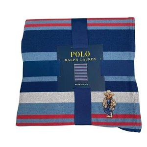 NEU Polo Ralph Lauren Cowboy Ranch Bär Decke Überwurf Baumwolle Streifen Ltd 50x70 - Bild 1 von 7
