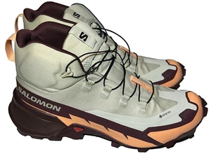 Salomon Cross Hiking Mid GTX 2 Women Size 8.5 Alfalfa/Cantaloupe Boot Shoe New - Picture 1 of 15