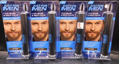 Paquete de 4 solo para hombres color barba y cejas de 1 día marrón claro 9 ml Ea nuevo y sellado Foto 1 de 4