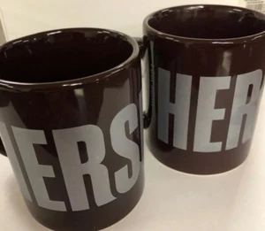 Hershey's Branded Brown Coffee/Hot Chocolate Mug-Cup Galerie Hershey Co Set Of 2 - Picture 1 of 7