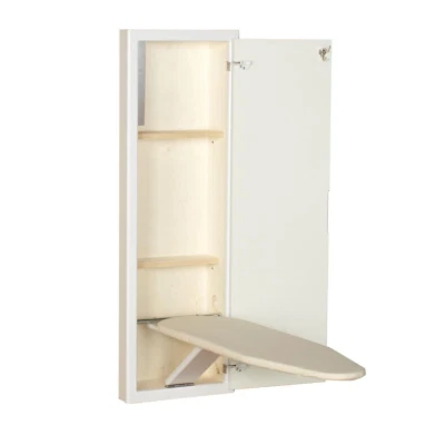 Ironing Board Stow Away In-Wall Prefinished Two Storage Shelves Cabinet White  - Image 1 of 4