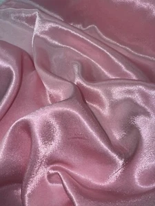 1 mtr shiny baby pink crepe back satin fabric,bridal,deco,dress..58”wide(147cm) - Picture 1 of 12