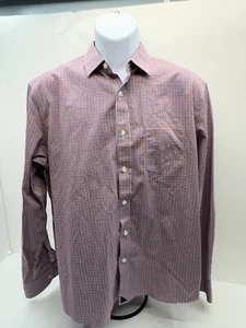 Untuckit Shirt Herren groß rot kariert 100 % Baumwolle langärmelig Tasche geknöpft - Bild 1 von 9