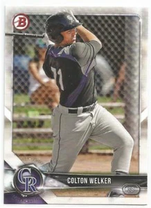 Colton Welker Colorado Rockies 2018 Bowman Baseball Prospects Card - Picture 1 of 3
