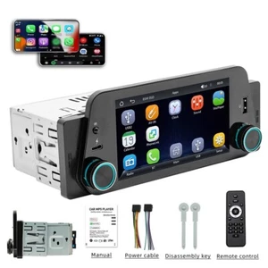 5"Single 1 DIN Bluetooth Head Unit Car Stereo Touch Screen Radio with Carplay BT - Picture 1 of 14
