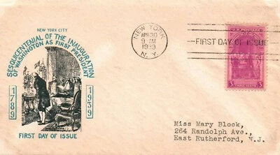 SC# 854 FDC - Nice Blue and Black Cachet - L32067 - Image 1 of 2