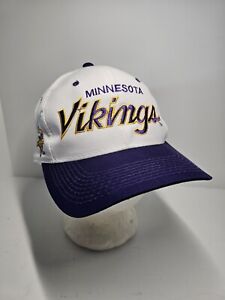 Vintage Minnesota Vikings Sports Specialties Script The Twill White SnapBack Hat