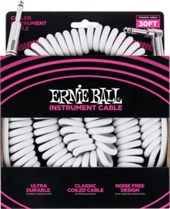 CABLE guitare / instrument JACK / JACK 9M ERNIE BALL série TORSADE 6045 BLANC - Picture 1 of 4