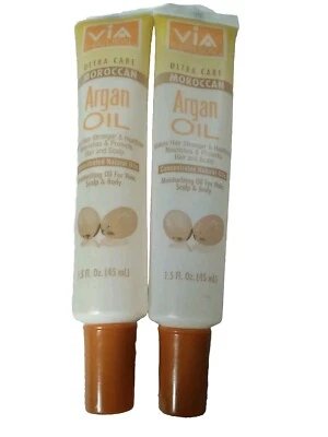 Crema hidratante fortalecedora para el cuidado del cabello con aceite de argán natural VIA (paquete de 2) Foto 1 de 2