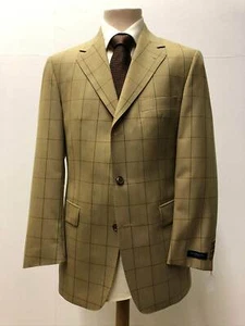 Chaqueta Burberry T.24 beige mono botones cuadros pura lana virgen-S036 - Imagen 1 de 5