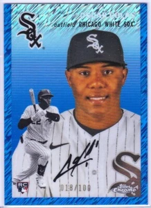 Oscar Colas /100 BLUE SHIMMER ROOKIE CARD 2023 Topps Chrome Platinum #188 - Picture 1 of 2