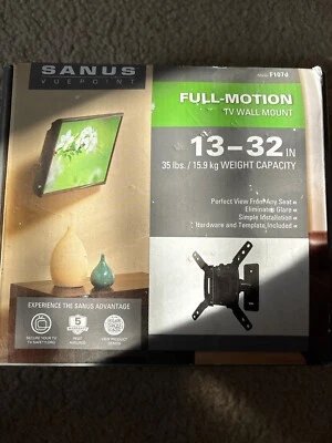 SANUS VUEPOINT TILTING TV WALL MOUNT 13-32"/35LBS MODEL F11C - Image 1 of 3