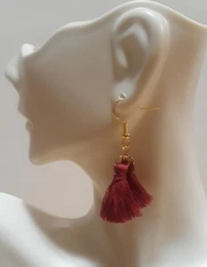 Quaste Ohrring - weinrot - Bild 1 von 1