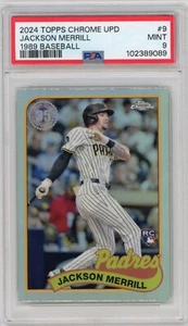 Serie de actualización cromada Topps 2024 - 1989 Topps Baseball Jackson Merrill PSA 9 - Imagen 1 de 2