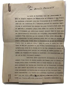 Tapuscrit signé d'Edmond Haraucourt : Préface d un livre sur l'Afrique,1936 - Picture 1 of 5