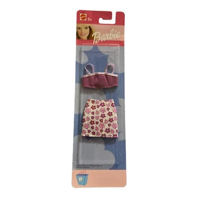 VTG Barbie Purple bandeau bra Top Daisy Print Mini Skirt Y2K - Image 1 of 2