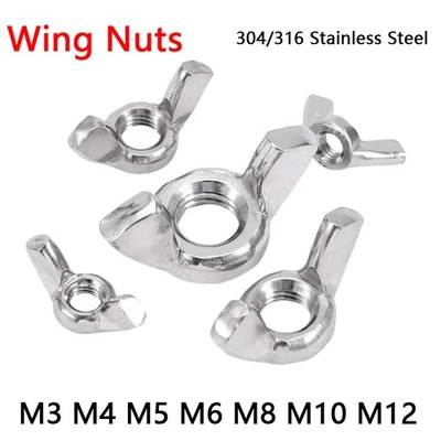 Flügelmuttern Absperrmutter DIN 315 M3 M4 M5 M6 M8 M10 M12 304/316 Edelstahl - Bild 1 von 4