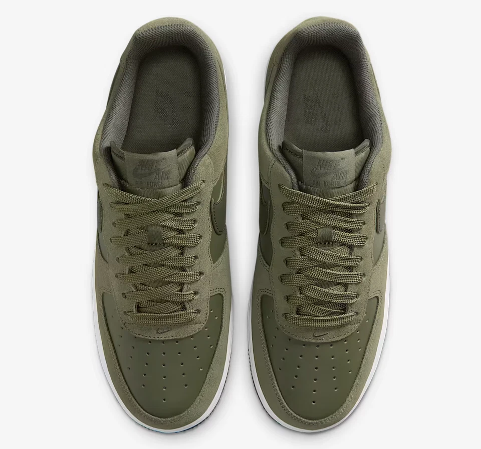 Nike Air Force 1 '07 Shoes Medium Olive White Cargo Khaki Men's | Size 6 - 15 - Image 1 of 4
