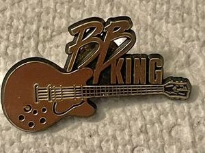 BB King Lucille Guitar Tint Gold Plastic Pin Collectible Vintage - Picture 1 of 3