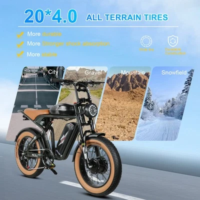 SAMEBIKE 20"" 2000W Doble Motor y Batería AWD 37 MPH Ebike Bicicleta Eléctrica Adulto EE. UU. Foto 1 de 4
