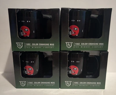 Georgia Bulldogs NCAA 15oz Color Changing Mugs Set Of 4 The Memory Company New - Image 1 of 4