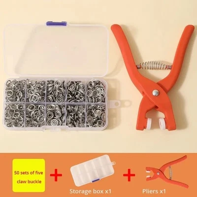 Snap Button Kit with Pliers 50PCS Metal Sewing Snaps for DIY Clothes Hats Crafts - Image 1 of 4