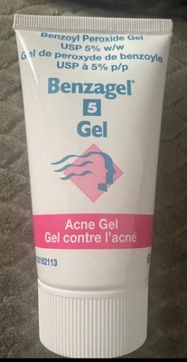 Benzagel 5 Acne Gel 60g Rosacea Pimples Treatment - 5% Benzoyl Peroxide, Canada - Image 1 of 2