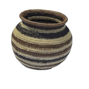 Embera-Wounaan Woven Basket - Panama - Handwoven with Palm Leaves 5" - Picture 1 of 7