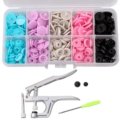 50 Sets Sewing Fastener Kit with Pliers for DIY Crafting - Image 1 of 4