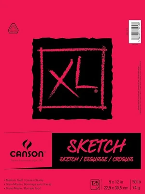 Canson XL Series Sketchbook, Foldover Pad, 9x12 inches, 125 Sheets (50lb/74g) -  - Image 1 of 2