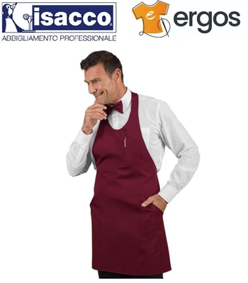 Isacco GREMBIULE SOMMELIER SHORT Unisex Bordeaux Bistrot Enoteca Cantina Bar Pub - Immagine 1 di 2