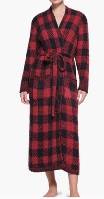 Nueva bata unisex SKIMS L/XL roja negra ladrillo cuadros búfalo ropa de estar acogedora L XL Foto 1 de 2