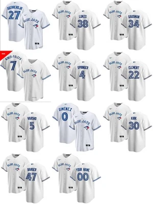 Custom Men's Blue Jays All Stitched White Jersey - Image 1 of 2