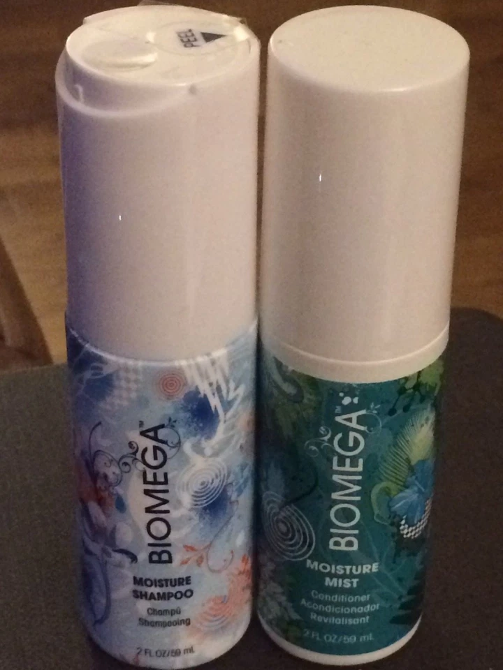 AQUAGE BIOMEGA CHAMPÚ HIDRATANTE Y ACONDICIONADOR DE NIEBLA HIDRATANTE 2 oz TAMAÑO DE VIAJE Foto 1 de 1