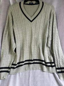 Suéter IZOD Cuello en V Gris Marino 100% Algodón RN# 36543 Talla XXL - Imagen 1 de 3