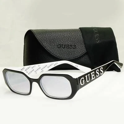 Authentic Guess Womens Black Silver Rectangle Big Logo Sunglasses GU 7694 01C - Image 1 of 4