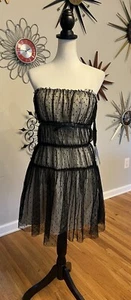 Giambattista Valli Impulse 6 NWT Strapless Dotted Organza Mini Dress Retro ‘50s - Picture 1 of 16