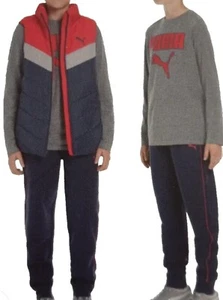 PUMA Boys' 3-Pcs Set Vest, Tee and Jogger Pant Medium 10/12 - Picture 1 of 7