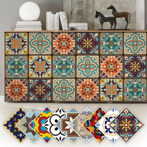 10x Moroccan Tile Stickers Kitchen Bathroom Self-adhesive Wall DIY Decors AU NEW - Picture 1 of 41