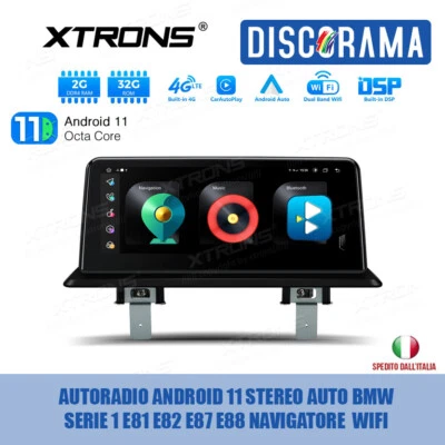 AUTORADIO ANDROID 11 STEREO AUTO BMW SERIE 1 E81 E82 E87 E88 NAVIGATORE  WIFI  - Immagine 1 di 4