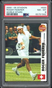 2003 Stadion World Stars #620 Roger Federer Rookie PSA 8, 1of1000