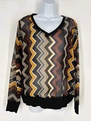 target 20th Anniv 的 missoni。 zig zag 半透明雪纺罩衫上衣,尺寸 L — 第 1/4 张图片