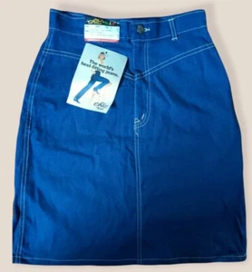 Vintage Chic By H.I.S Size 9 Womens Dark Denim Skirt USA Made NEW - Picture 1 of 6