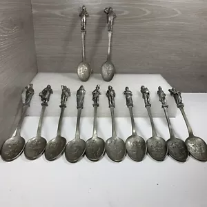 Franklin Mint Pewter 12 Spoon Collection - Charles Dickens A Christmas Carol - Picture 1 of 9
