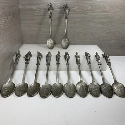 Franklin Mint Pewter 12 Spoon Collection - Charles Dickens A Christmas Carol - Image 1 of 4