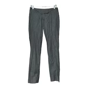 Theory Womens Black/Gray Denim Low Rise Cotton Silk Blend Pants Size 4 - Picture 1 of 6