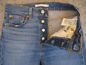 Levis Wedgie BIG E Jeans Womens 26x26 Blue Denim Straight Leg Buttonfly Western - Picture 1 of 21