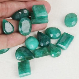 Lote de 120 piezas de piedras preciosas sueltas facetadas corte mezcla esmeralda verde zambia natural - Imagen 1 de 4