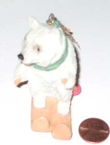 ITTY BITTY CHRISTMAS UNITED DESIGN BEAR SKIING ORNAMENT -180-001 -SCARF CHIP -GD - Picture 1 of 5